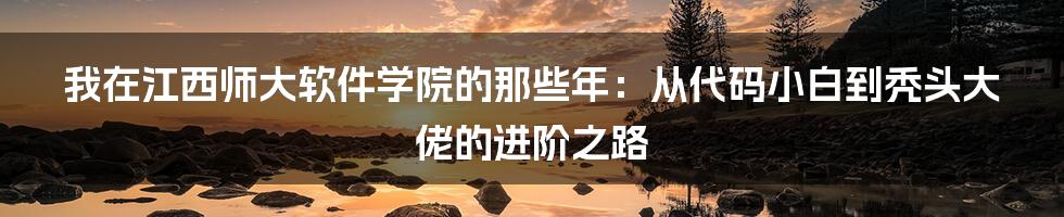 我在江西师大软件学院的那些年:从代码小白到秃头大佬的进阶之路