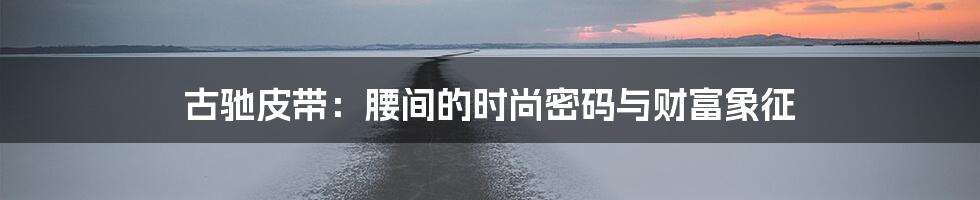 古驰皮带:腰间的时尚密码与财富象征