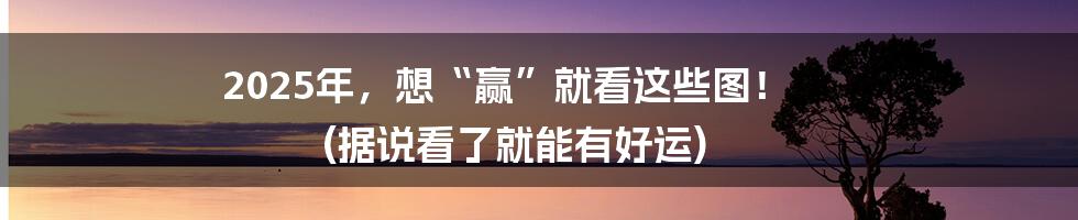 2025年,想“赢”就看这些图! (据说看了就能有好运)
