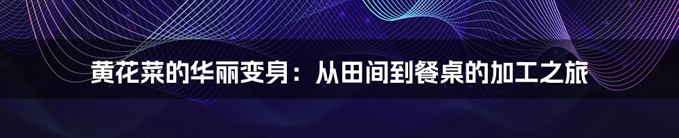 黄花菜的华丽变身：从田间到餐桌的加工之旅