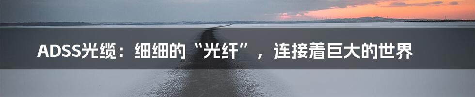 ADSS光缆：细细的“光纤”，连接着巨大的世界