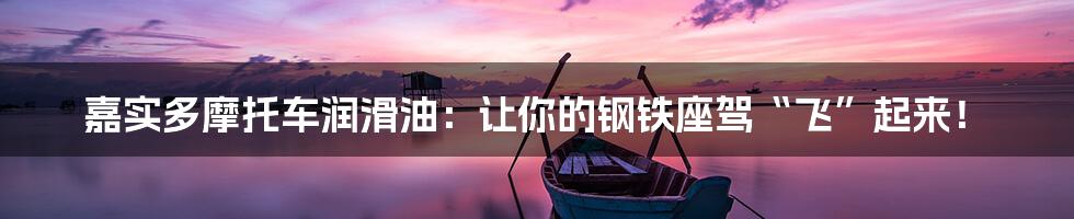 嘉实多摩托车润滑油:让你的钢铁座驾“飞”起来!