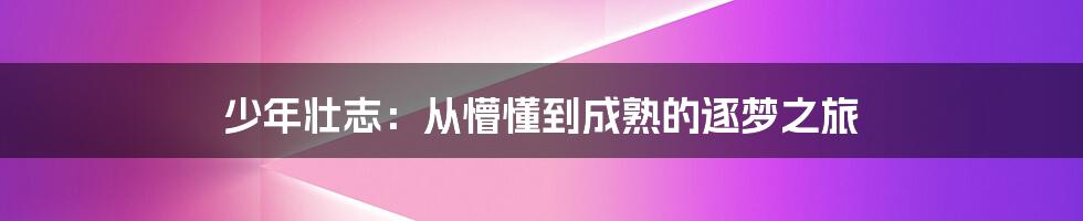 少年壮志：从懵懂到成熟的逐梦之旅