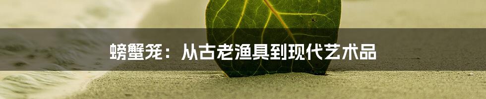 螃蟹笼：从古老渔具到现代艺术品