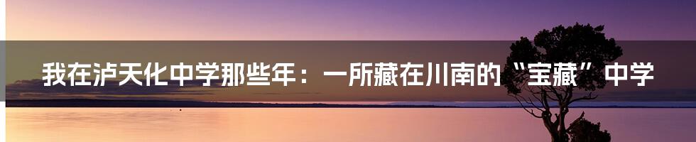 我在泸天化中学那些年：一所藏在川南的“宝藏”中学