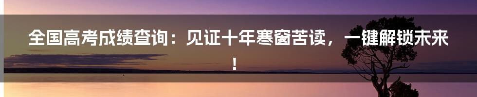 全国高考成绩查询：见证十年寒窗苦读，一键解锁未来！