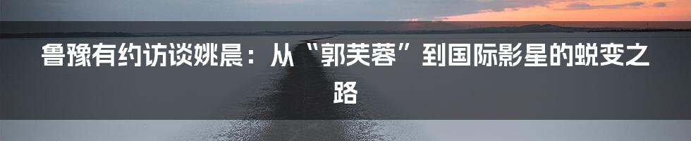 鲁豫有约访谈姚晨:从“郭芙蓉”到国际影星的蜕变之路
