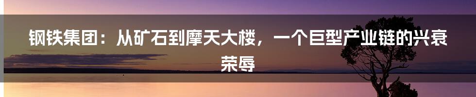钢铁集团：从矿石到摩天大楼，一个巨型产业链的兴衰荣辱