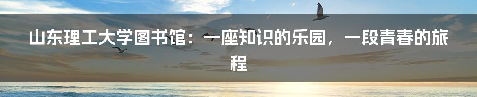 山东理工大学图书馆：一座知识的乐园，一段青春的旅程