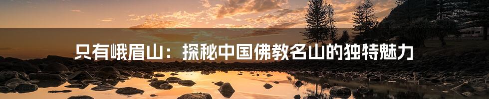 只有峨眉山：探秘中国佛教名山的独特魅力