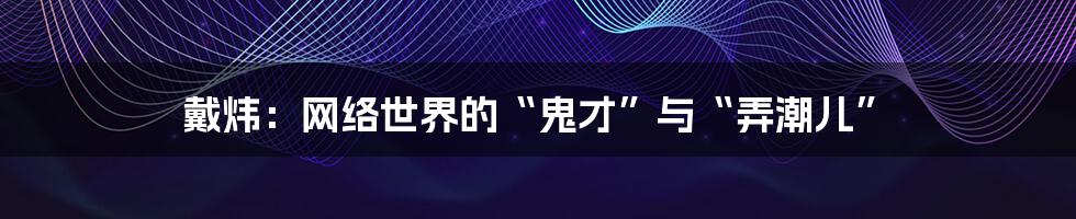 戴炜：网络世界的“鬼才”与“弄潮儿”