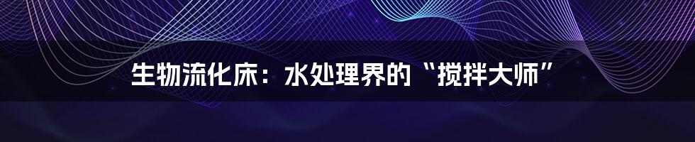 生物流化床：水处理界的“搅拌大师”