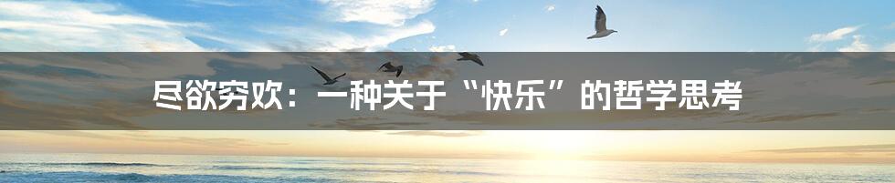 尽欲穷欢：一种关于“快乐”的哲学思考
