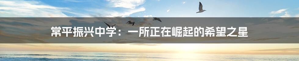 常平振兴中学：一所正在崛起的希望之星