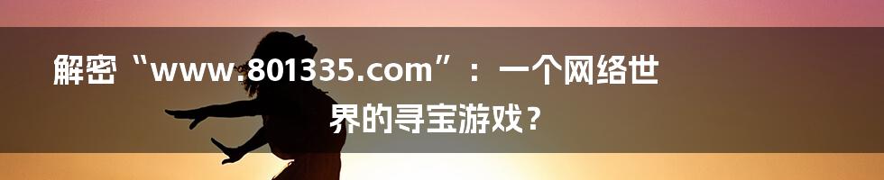 解密“www.801335.com”：一个网络世界的寻宝游戏？