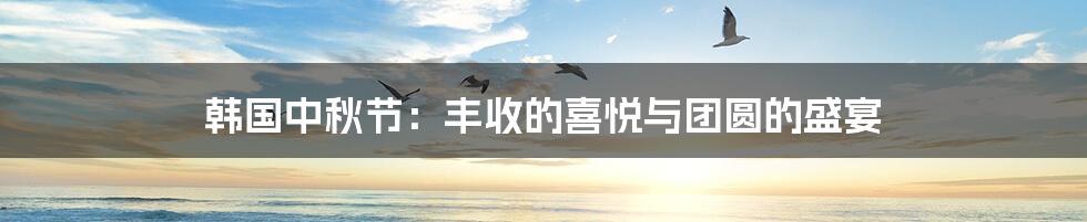 韩国中秋节：丰收的喜悦与团圆的盛宴