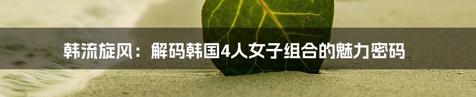 韩流旋风：解码韩国4人女子组合的魅力密码