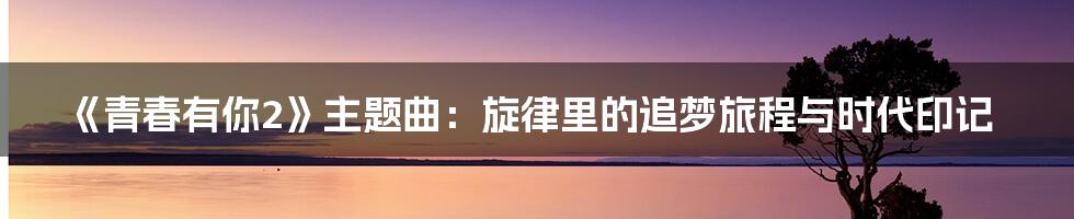 《青春有你2》主题曲：旋律里的追梦旅程与时代印记