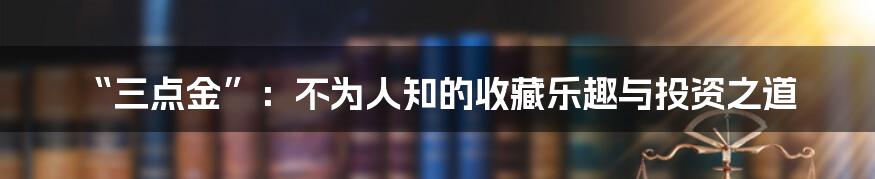 “三点金”:不为人知的收藏乐趣与投资之道
