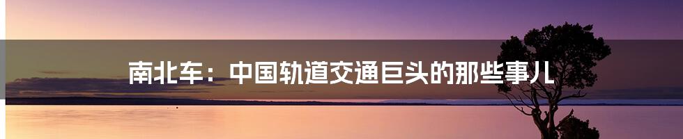 南北车：中国轨道交通巨头的那些事儿