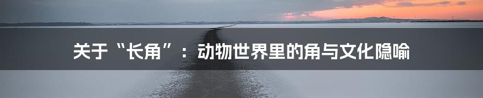 关于“长角”:动物世界里的角与文化隐喻