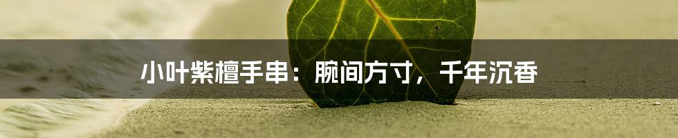 小叶紫檀手串：腕间方寸，千年沉香