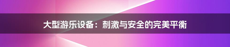 大型游乐设备:刺激与安全的完美平衡
