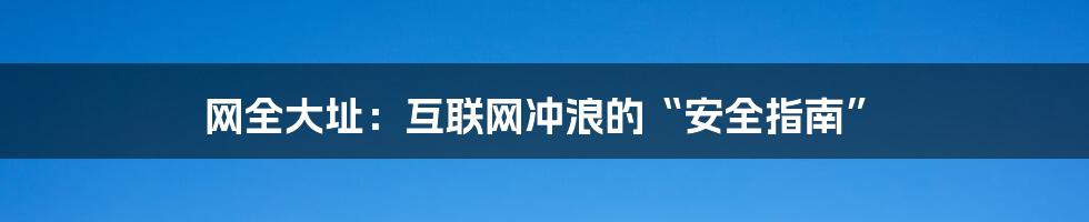 网全大址：互联网冲浪的“安全指南”