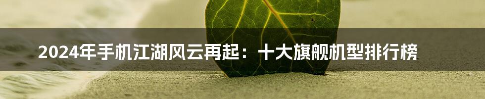 2024年手机江湖风云再起:十大旗舰机型排行榜