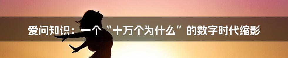 爱问知识:一个“十万个为什么”的数字时代缩影