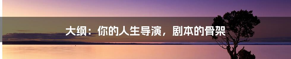 大纲：你的人生导演，剧本的骨架
