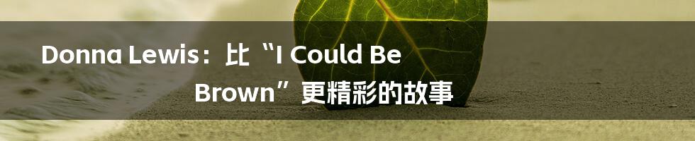 Donna Lewis：比“I Could Be Brown”更精彩的故事