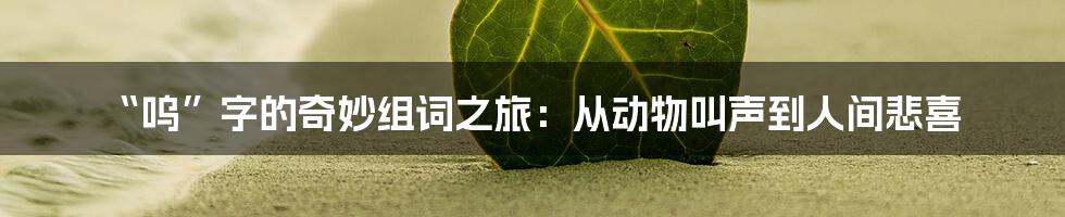 “呜”字的奇妙组词之旅：从动物叫声到人间悲喜