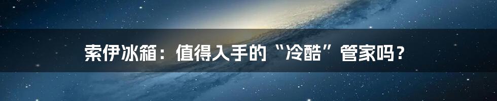 索伊冰箱:值得入手的“冷酷”管家吗?