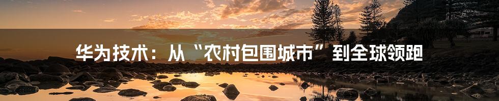 华为技术:从“农村包围城市”到全球领跑