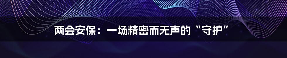 两会安保:一场精密而无声的“守护”