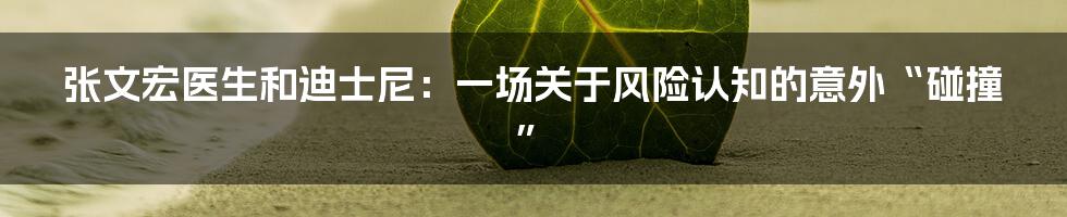张文宏医生和迪士尼：一场关于风险认知的意外“碰撞”