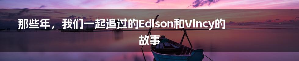 那些年，我们一起追过的Edison和Vincy的故事
