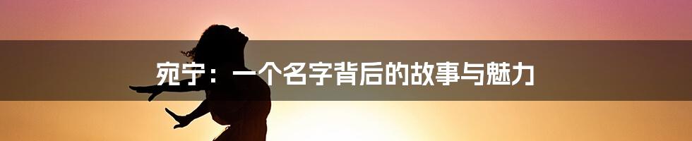 宛宁:一个名字背后的故事与魅力