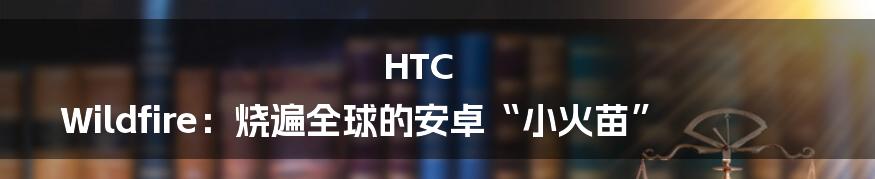 HTC Wildfire:烧遍全球的安卓“小火苗”
