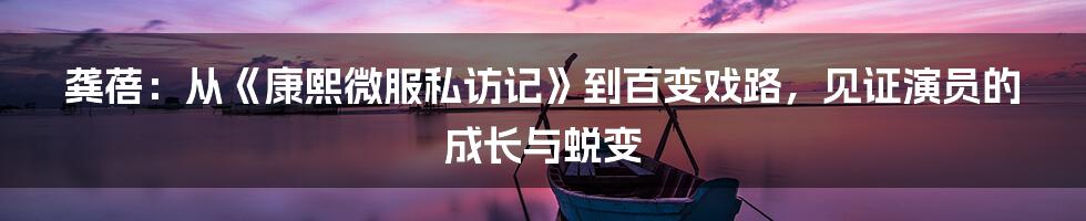 龚蓓：从《康熙微服私访记》到百变戏路，见证演员的成长与蜕变