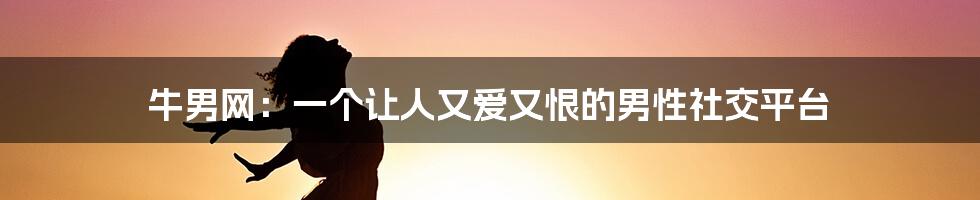 牛男网:一个让人又爱又恨的男性社交平台