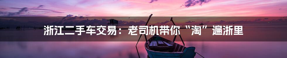 浙江二手车交易:老司机带你“淘”遍浙里