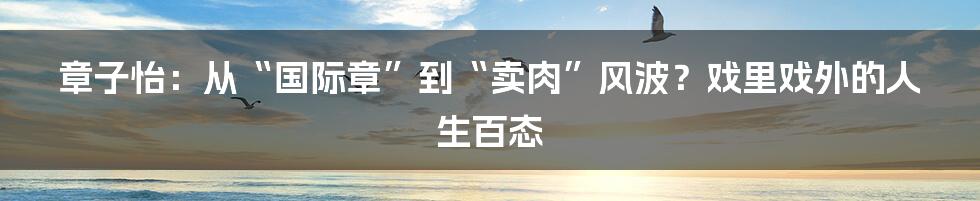 章子怡:从“国际章”到“卖肉”风波?戏里戏外的人生百态