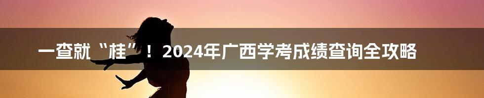 一查就“桂”!2024年广西学考成绩查询全攻略
