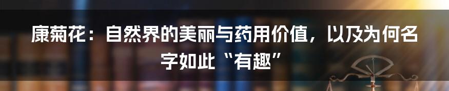 康菊花：自然界的美丽与药用价值，以及为何名字如此“有趣”