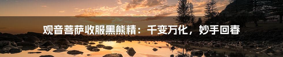 观音菩萨收服黑熊精:千变万化,妙手回春