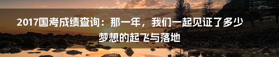 2017国考成绩查询：那一年，我们一起见证了多少梦想的起飞与落地