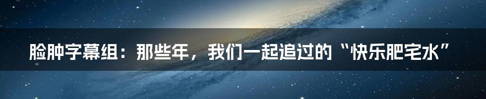 脸肿字幕组:那些年,我们一起追过的“快乐肥宅水”