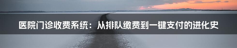 医院门诊收费系统：从排队缴费到一键支付的进化史